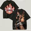 2026 Bleach Yoruichi Shihouin Dobbelsidet Anime Grafik Vintage Vasket Sort T-shirt Unisex Oversized Y2K Streetwear Bomulds T-shirt