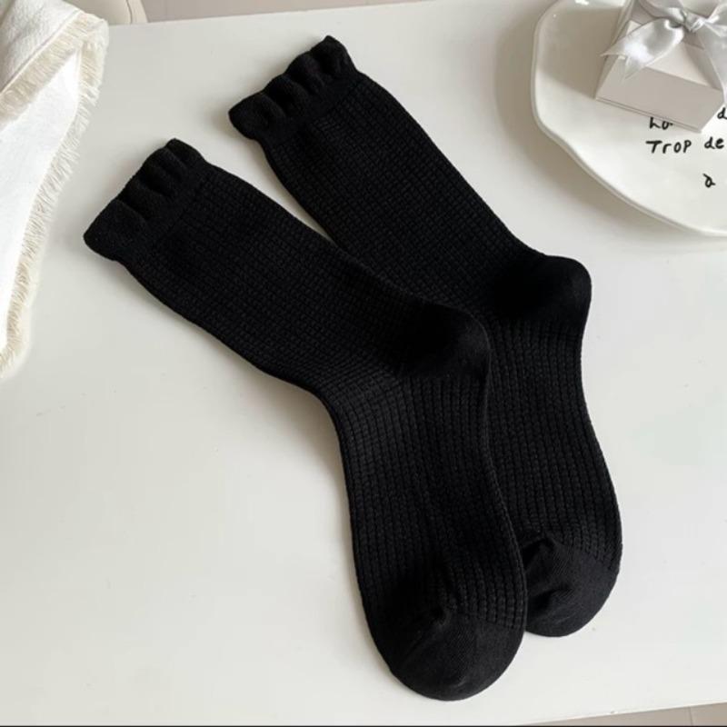 

Женские носки в стиле колледжа, хлопковые носки до середины икры, белые простые носки в балетном стиле с бантом 1 pair