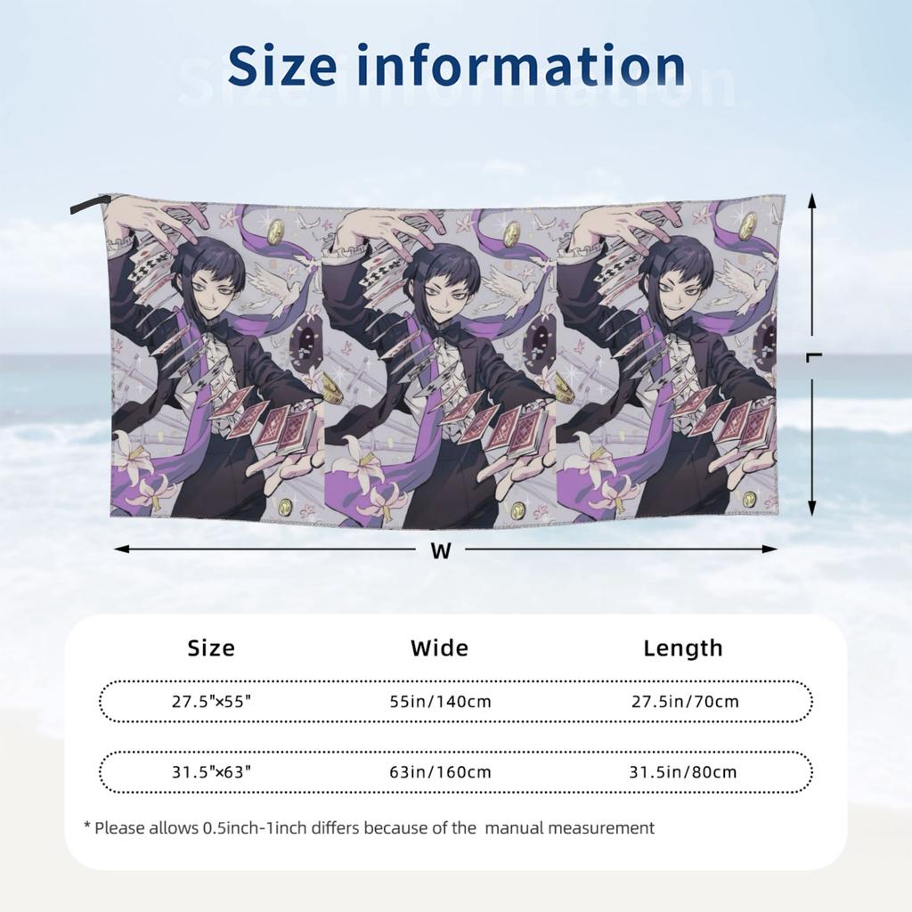 Gen Asagiri Dr Stone Apan Anime Beach Towel Soft Microfiber Quick Dry Absorbent Quick Towels For Bath
