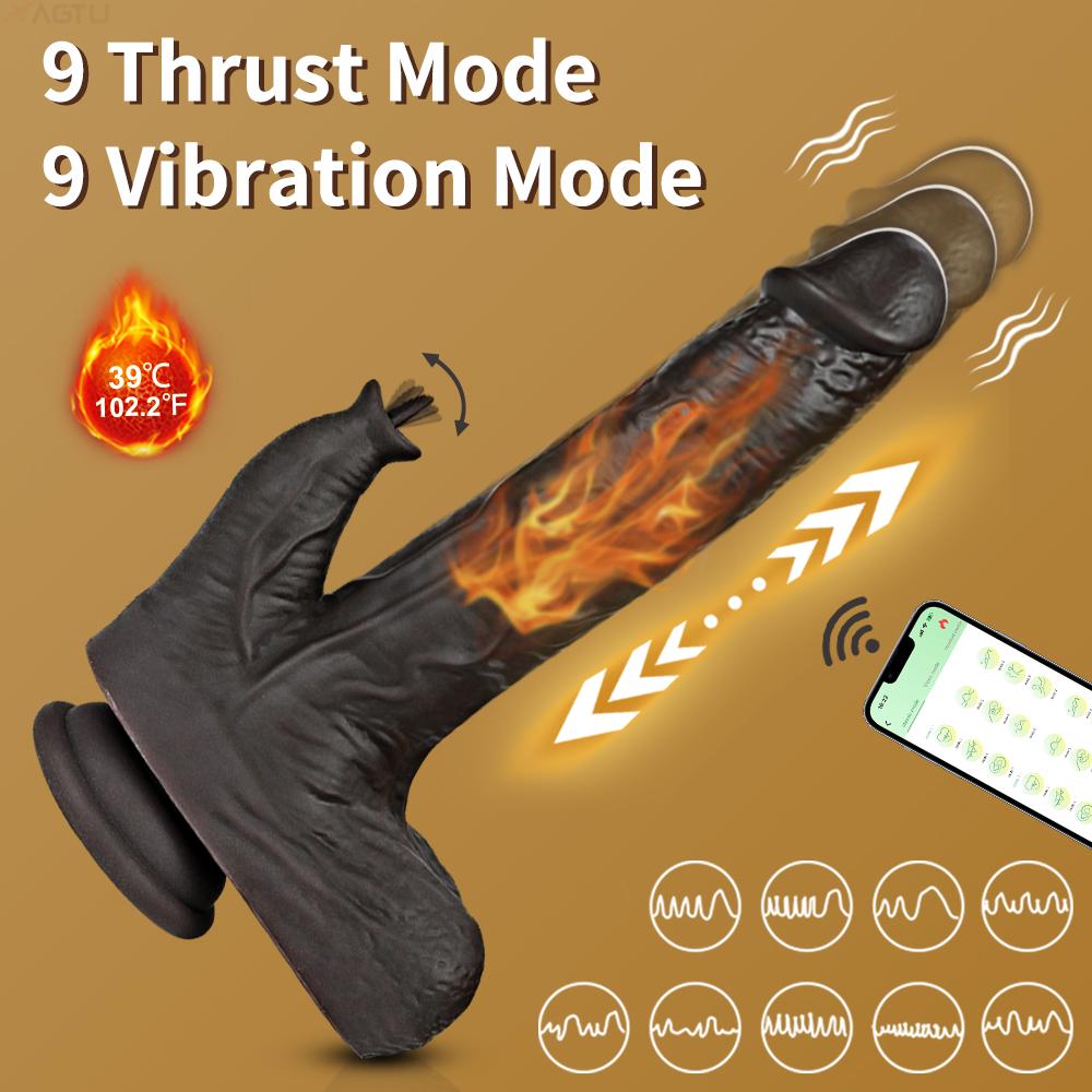 Heating Thrusting Realistic Dildo Vibrator Wireless Remote Layer Silicone Super Big Penis Dildos Sex Toys For Women Adults Shop