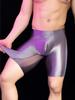 Sexy Men Satin Smooth Boxer Gym Elastic Shorts Oil Glossy Shiny Fitness Shorts Patchwork Breathable U Bulge Pouch Bottom Wear