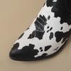 Winter Khaki Black Women Mid Calf High Boots Pointed Toe High Square Heel Small Big Size 33 47