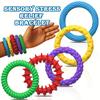 5/6/12Pcs Stress Relief Toy Silicone Bracelet Ring Stone Textured Sensory Fidget Toys for Adults Kids Autism Fidget Stress Toys