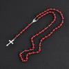 Handgefertigte Perlen Rosenkranzperlen Anhängerkette Vintage Stil Religiöse Anhänger Christlicher Schmuck