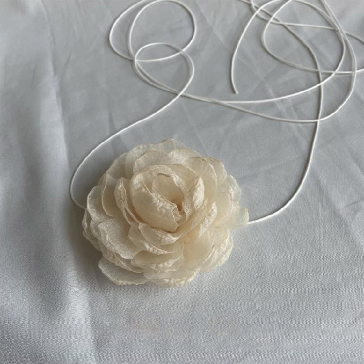 Peony Collarbone Chain Temperament Simple Cold Wind Adjustable Wax Rope Necklace