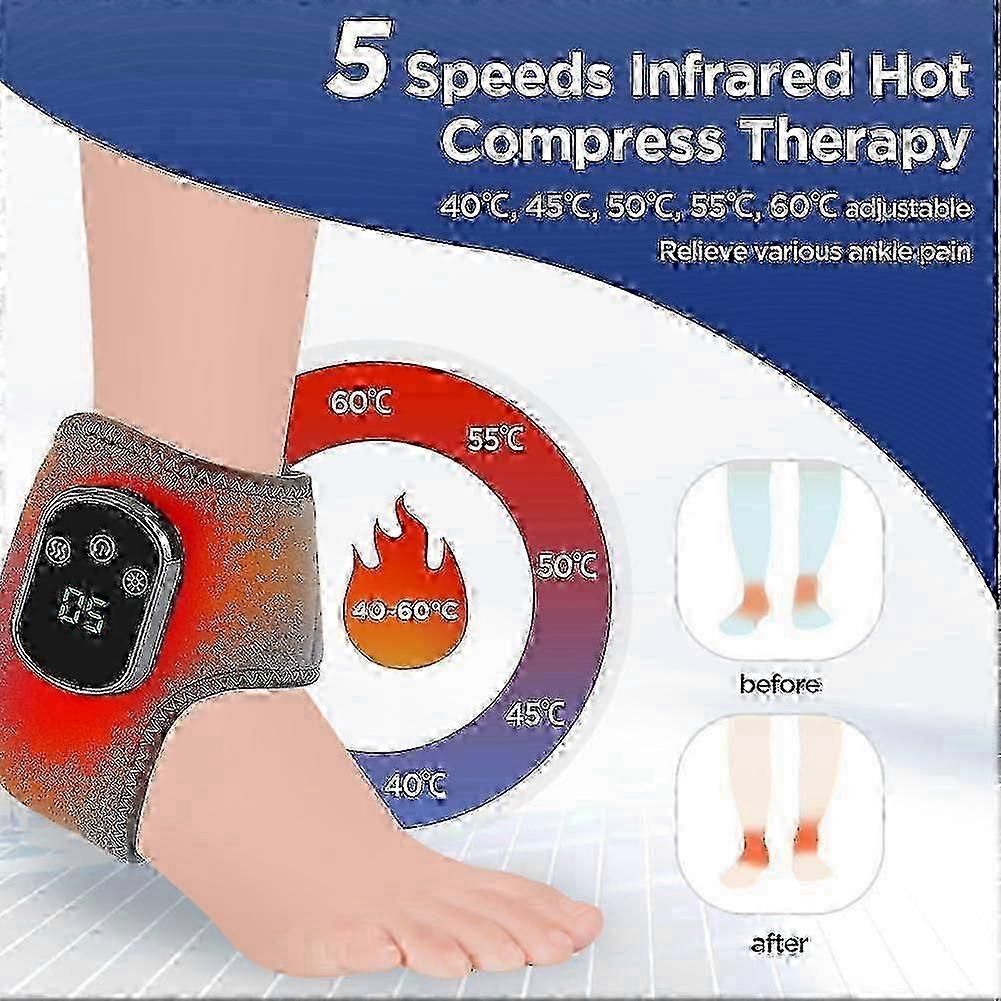 2x 2025 Emsense Foot Massager Wireless Portable Triple Method 3 Vibration Mode Heated Ankle Wrap For Home Office Travel-df