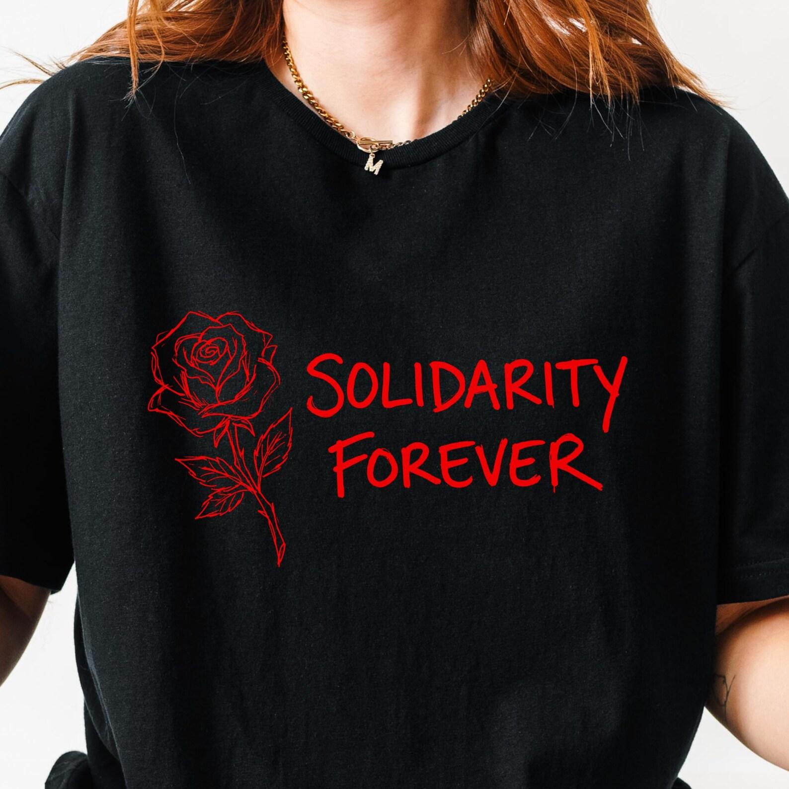 Solidarity Forever Rose Graphic Tee, Vintage Activist Apparel 2XL