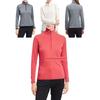 Sheet Spring & Fall Women's Extra Large Outdoor Sports Running Quick-Drying Elastic Plaid Velvet Half Pull Stand-up Collar Long Sleeve T-shirt 676