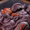Handmade Golden Toad Purple Sand Tea Pet Purple Clay Sculpture Tea Play Gifts Lucky Golden Toad