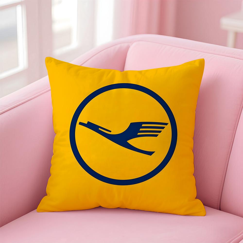 popular Lufthansa Cushion Cover Comfortable Reversible Pillow Cover Ideal for Car Sofa Bedroom & Beyond 12x12Inch
