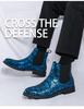 Stivaletti Chelsea da Uomo Taglie Forti Primavera & Autunno - Pelle a Gambale Medio-Alto, Stile Britannico per Nightclub