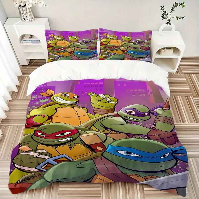 3pcs Ninja Turtles Duvet Cover Set,  Includes 1 Duvet Cover and 1/2 Pillowcases (No Insert) yy251104208