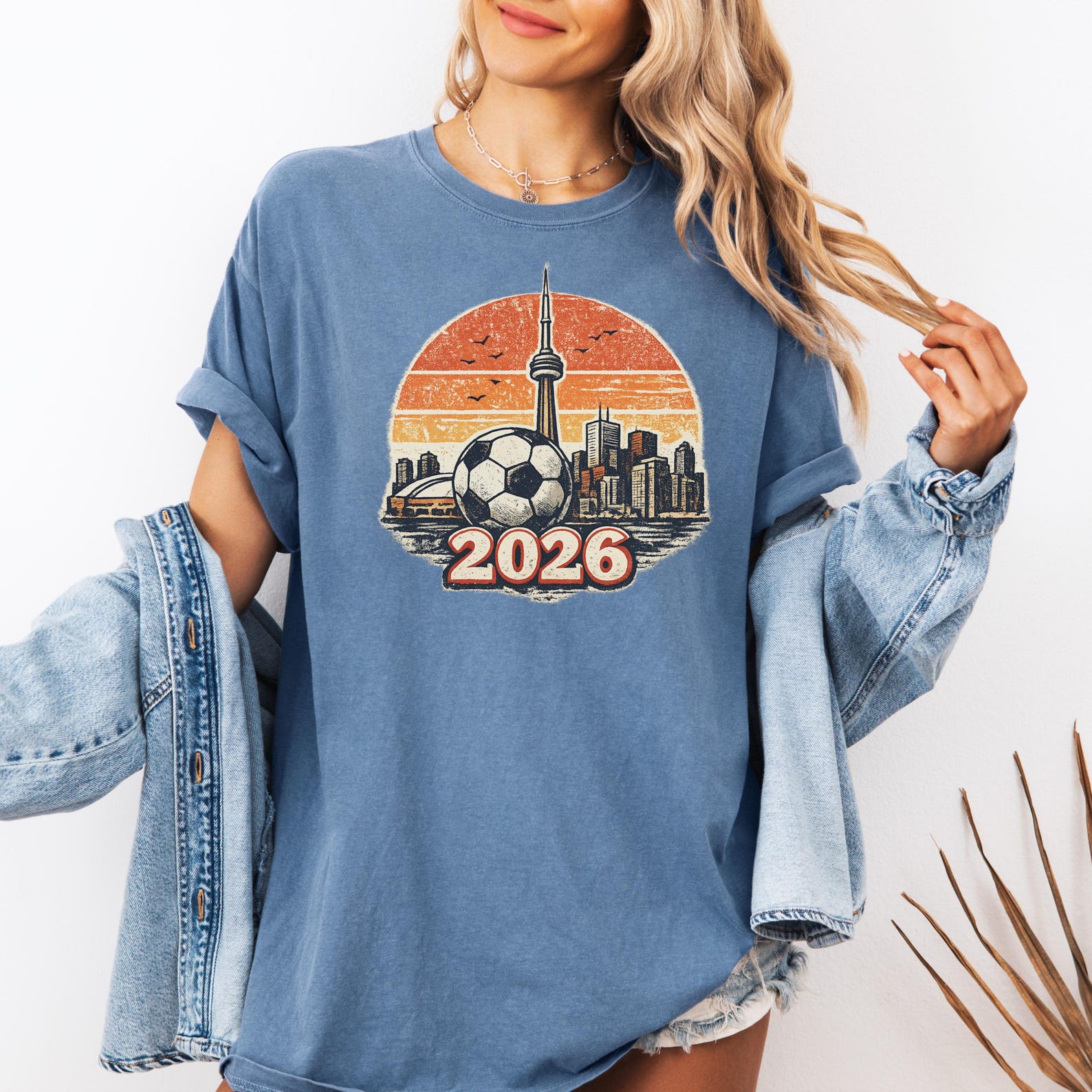 Toronto Skyline Soccer 2026 T-Shirt | Retro Sunset Soccer Graphic Shirt S