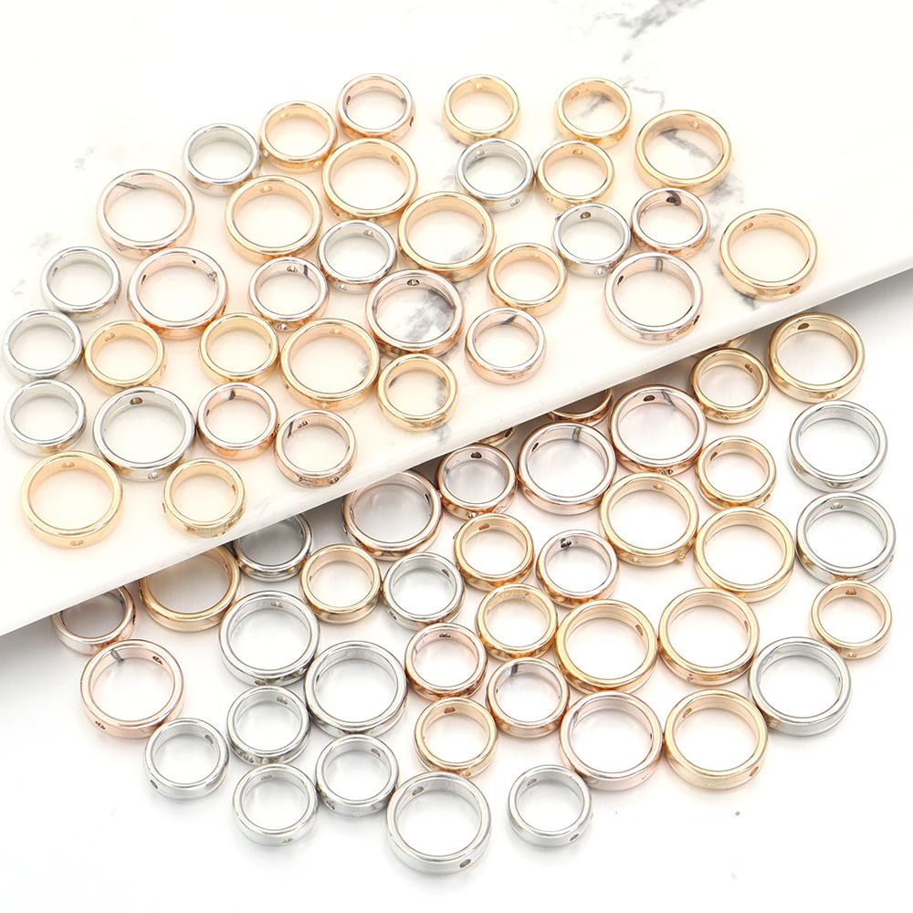 100set/lot Double Hole Frame Circular Bead CCB Positioning Circle Jump Rings for Diy Bracelet Earrings Pendants Jewelry Making