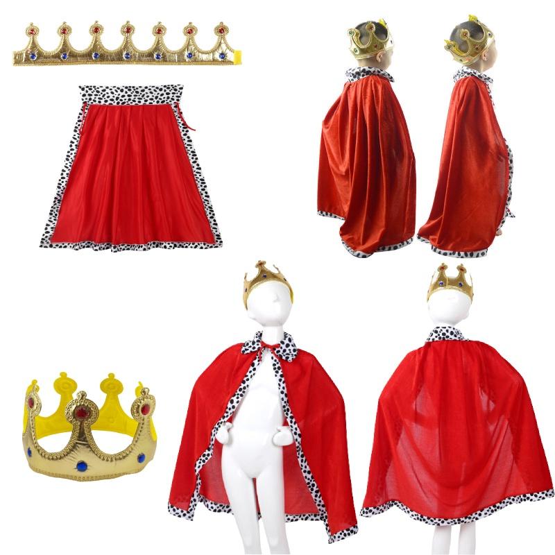 New 80cm White Polka Dot Cape For Halloween King Costume