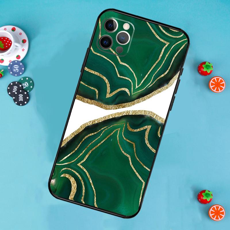 Luxury Gold Foil Art Phone Case For iPhone 17 Air 16 15 14 13 11 12 Pro Max 13 12 mini 15 16 Plus 16e Cover Funda