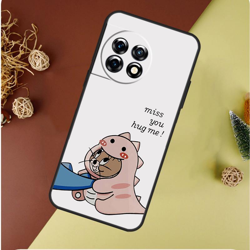 Couple Matching Cute Dinosaur For OnePlus 13 12 11 12R 13R 9 10 Pro 8T 9RT 10T 10R Nord 4 CE 2 3 Lite N20 N30 Phone Case
