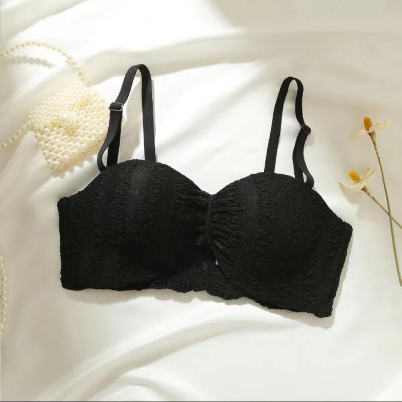 Half-cup Push Up Bra Set Teen Girls Strapless A/B Cup White Lingerie