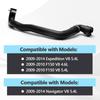 Lower Radiator Hose Replacement with Black Molded Cooling Hose Form for Navigator, Hose-End Layout, and 9L3Z-8286-C Reference in Engine to Radiator
