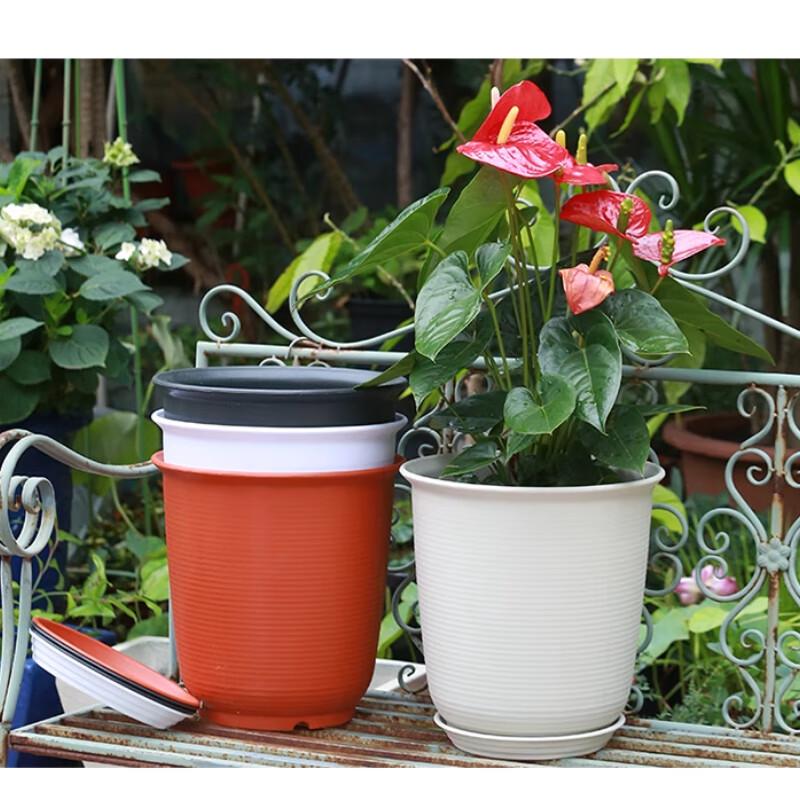 Nordic Resin Flower Pot with Tray