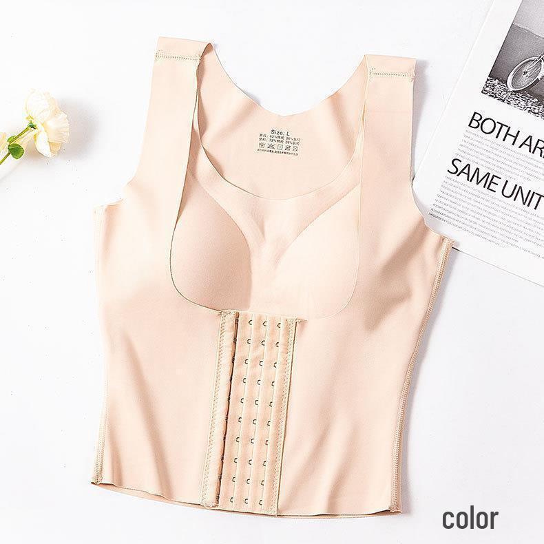 Women's Shockproof Sports Bra & Waist Cincher: Tummy Control, Padded, with Hooks for Slimming and Shaping