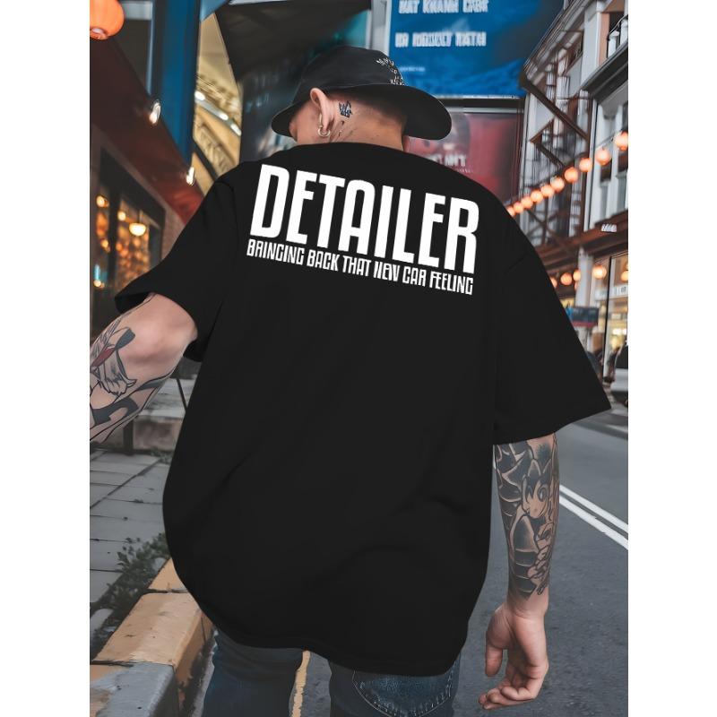 European Size Stylish New Short-Sleeve T-Shirt for Men with a Graphic Print on The Back, Perfect for Spring And Summer. This Trendy Round-Neck Top
