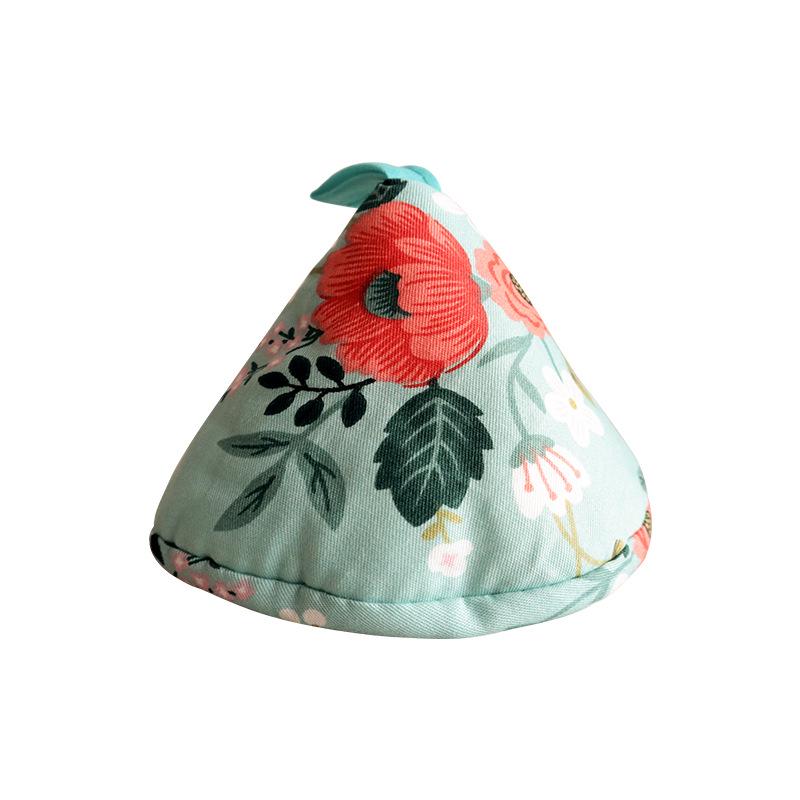 Oven & Microwave Cotton Gloves: Insulated Kitchen Baking Gloves with Triangle Pot Handle Pads