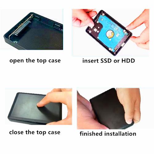 Slim 2.5 Inch SATA HDD Case Box with USB 3.0 ABS Plastic External Hard Drive Enclosure Sleek Design for Easy Storage