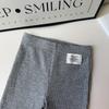Girls' Casual Knit Flare Pants with Lace Trim