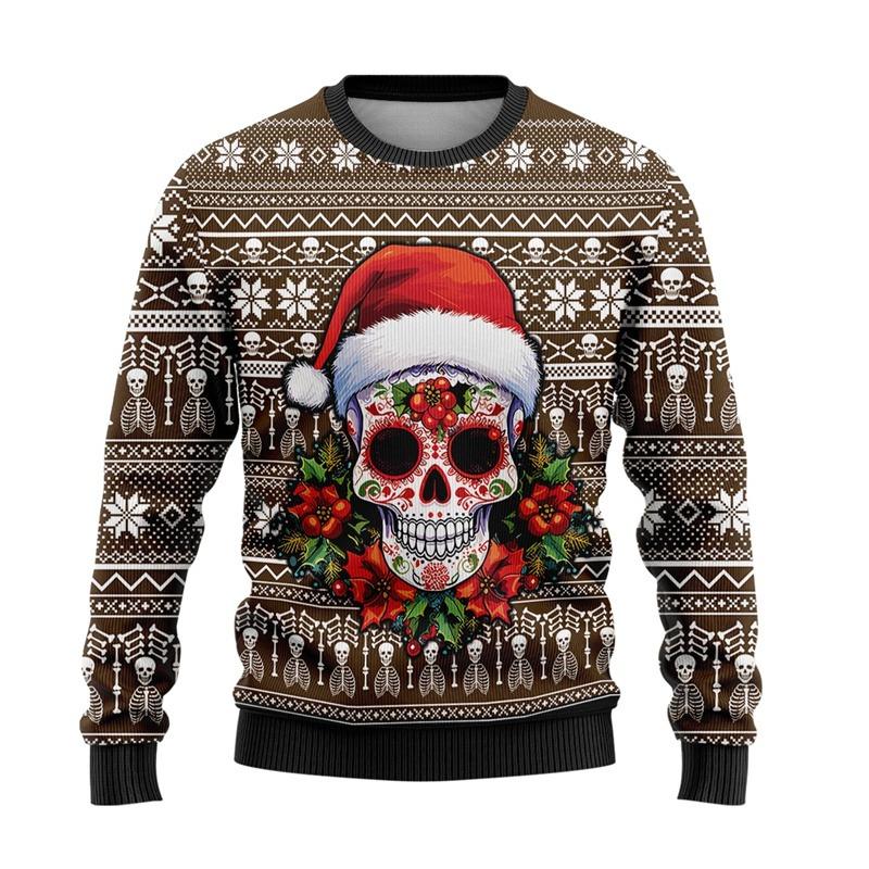Cute Animal Ugly Christmas Sweater For Men Women Clothes Funny Skull Design Graphic Sweatshirts Casual Crewneck Tops