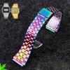 For Casio A158 / A159 / A168 /A169 /B650 /AQ230/ 700 Classic Small Square Silver Block  Metal Strap Fine Steel  Watchband 18mm
