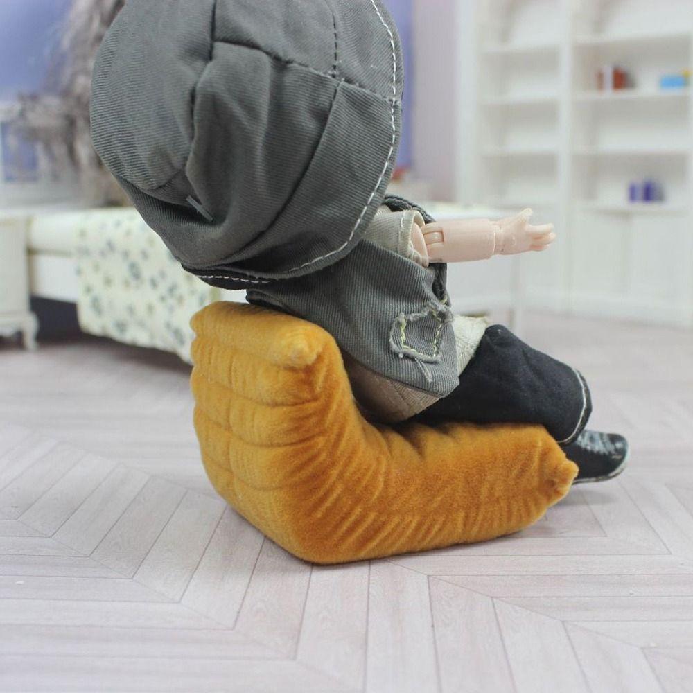 Flokket Dukkehus Tilbehør 1:12 Mini Latsabbsofa Dukkehus Tilbehør