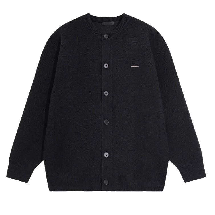 Men's 2024 Autumn/Winter High-End Knitted Stand-Up Collar Loose Cardigan Sweater