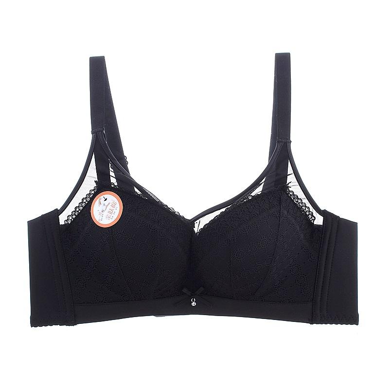 Steelless bra comfortable gather lace lace medium thickness small chest women's underwear close breast bra