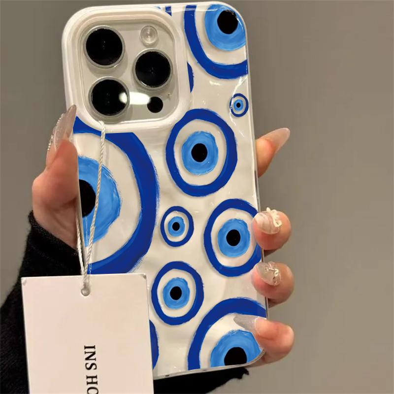 Retro Blue Eye Design TPU Phone Case For iPhone 17 16 15 14 11 13 12 Pro Max 17 Air Shockproof Cover For iPhone 15 14 16 Plus