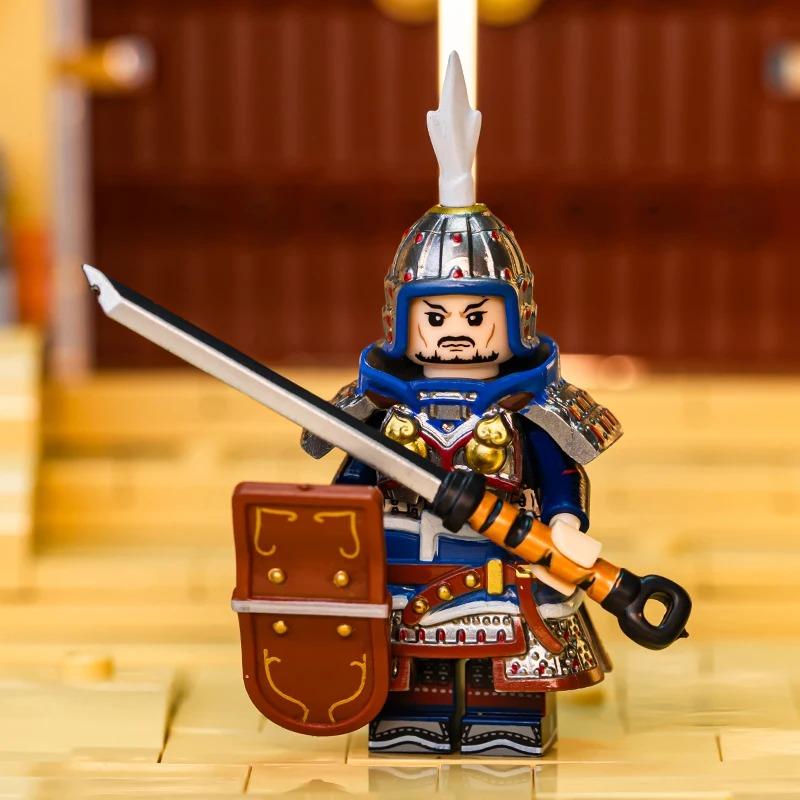 Building Block Man Figurine Three Kingdoms Zhuge Liang Armor Version Lu Bu Children's Assembly Toy Boy Holiday Gift Collection