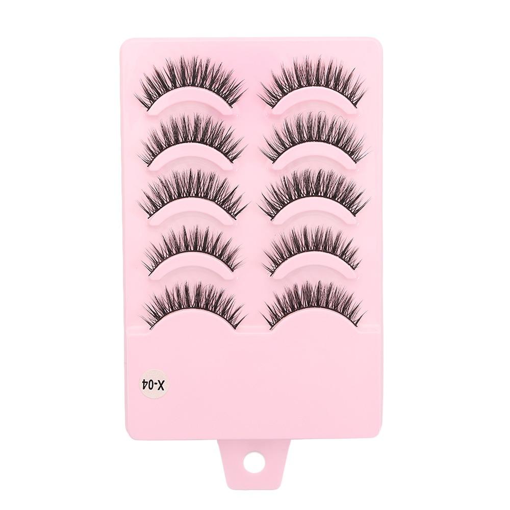 5 Pairs Flared Manga Lashes Wispy Faux Mink Lashes Hot Wet Eyelash Eye Makeup