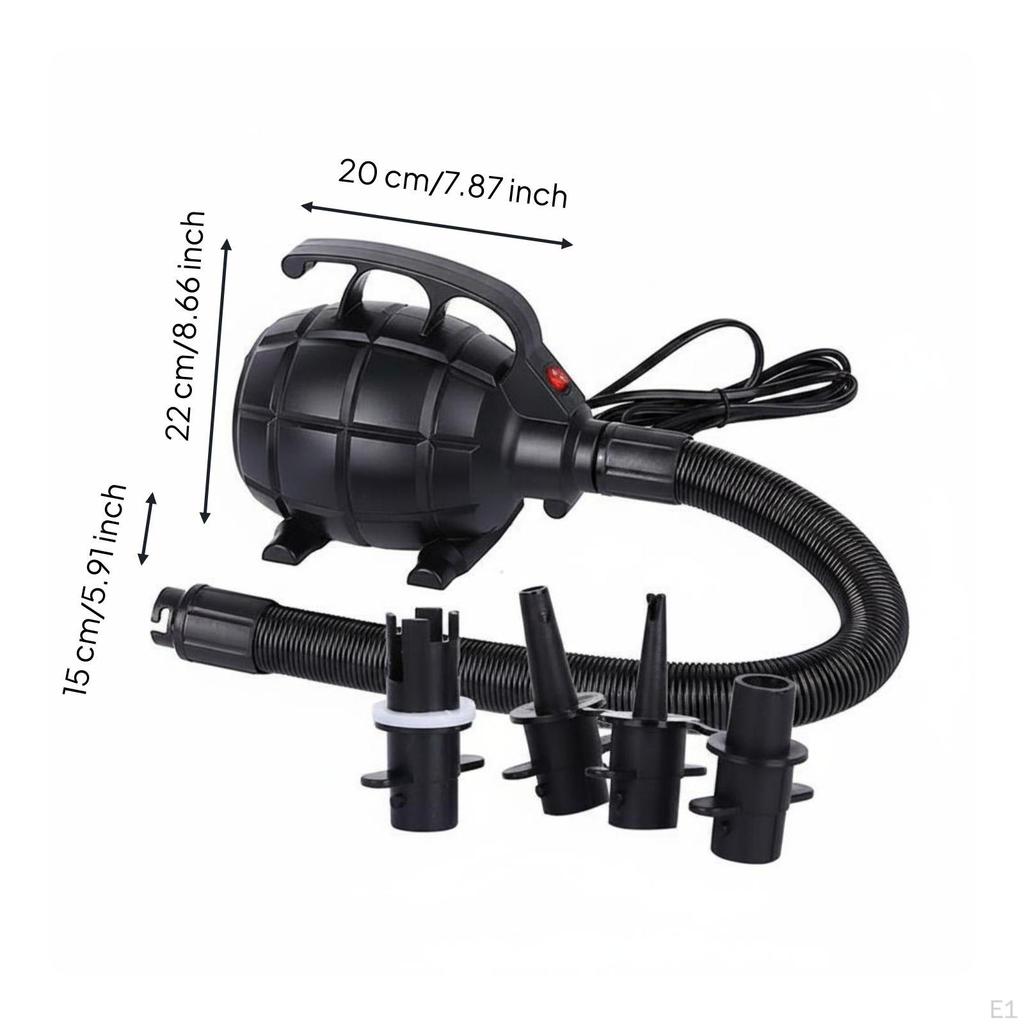 Electric Inflator Pump 500W Air with Nozzles Multiple Nozzle Adapters Inflation Gear Water