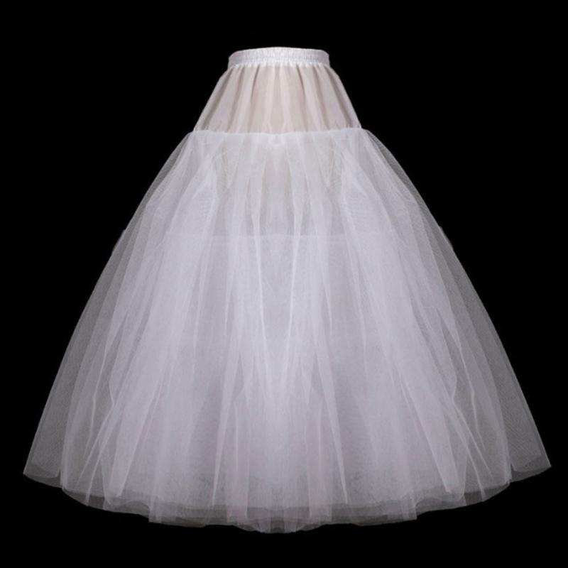 Women's 4 Layers A-Line Floor Length Wedding Ball Gown Petticoat Underskirt Crinoline White Wedding Dress Petticoat
