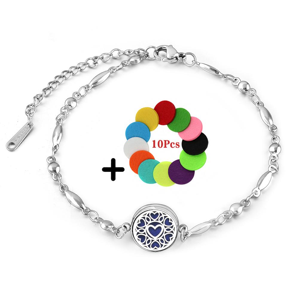 New Aromatherapy Locket Bracelet 12mm Essential Oil Diffuser Perfume Bangles Tree of Life High Quality Stainless Steel Jewelry