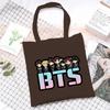 Korean Style Printed Canvas Tote Bag for Women Men Large Capacity Commuter Shoulder Handbag Fashionable Daily Outing Purse KTB