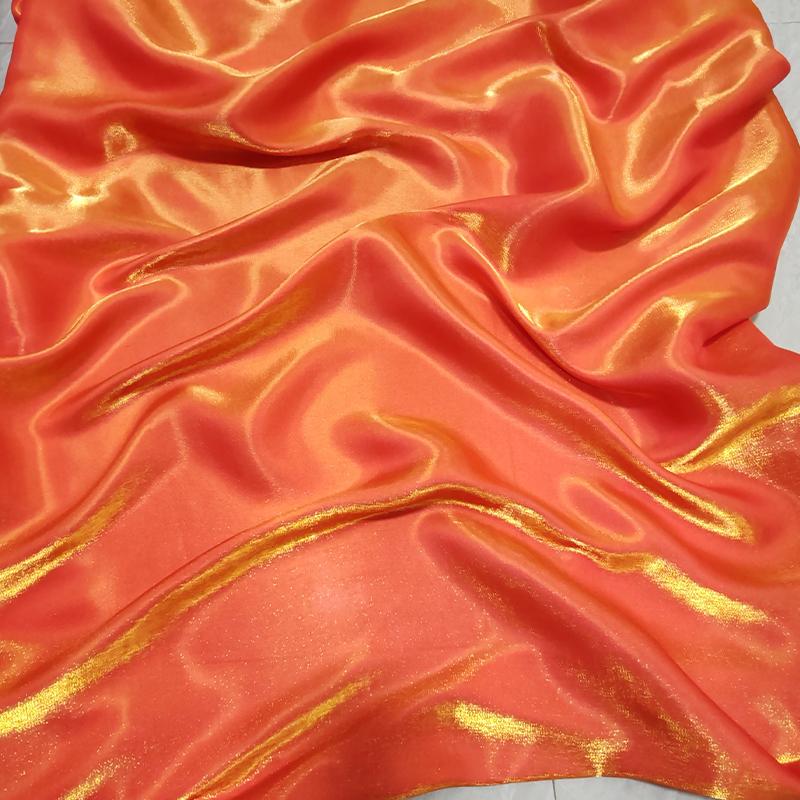 1M Glossy Silk Gradient Fabric Polyester Holographic Gradient Shiny Fabric For Diy Sewing Hanfu Dress Tablecloth Background