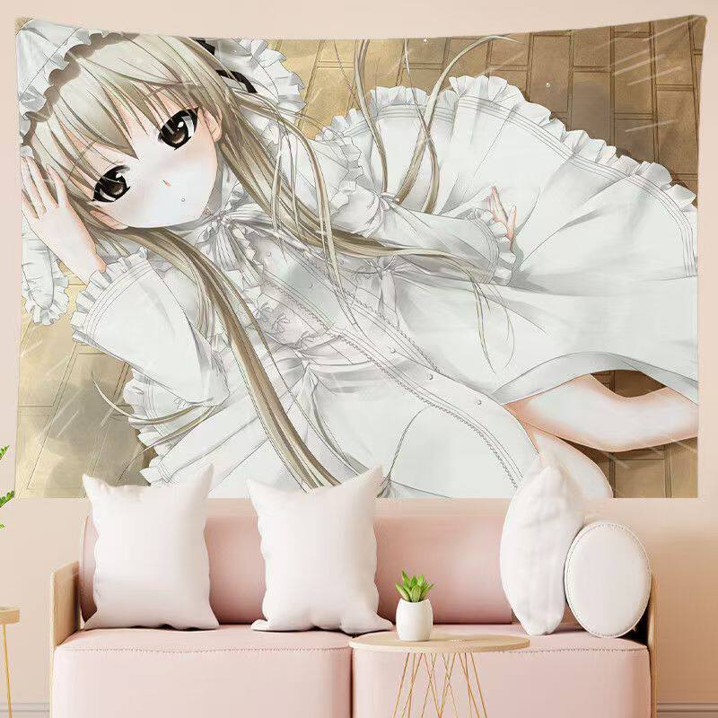 Yosuga no Sora Sora Kasugano Tapestry Kawaii Anime Girl Wall Hanging 2D Otaku Decor for Bedroom Dorm Soft Print Wall Art