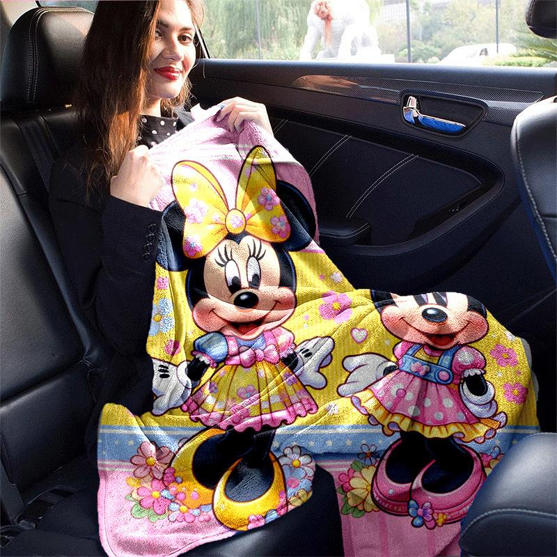 1pc Minnie Printing Blanket - Soft, All-Season Throw for Office Blanket, Car, Travel