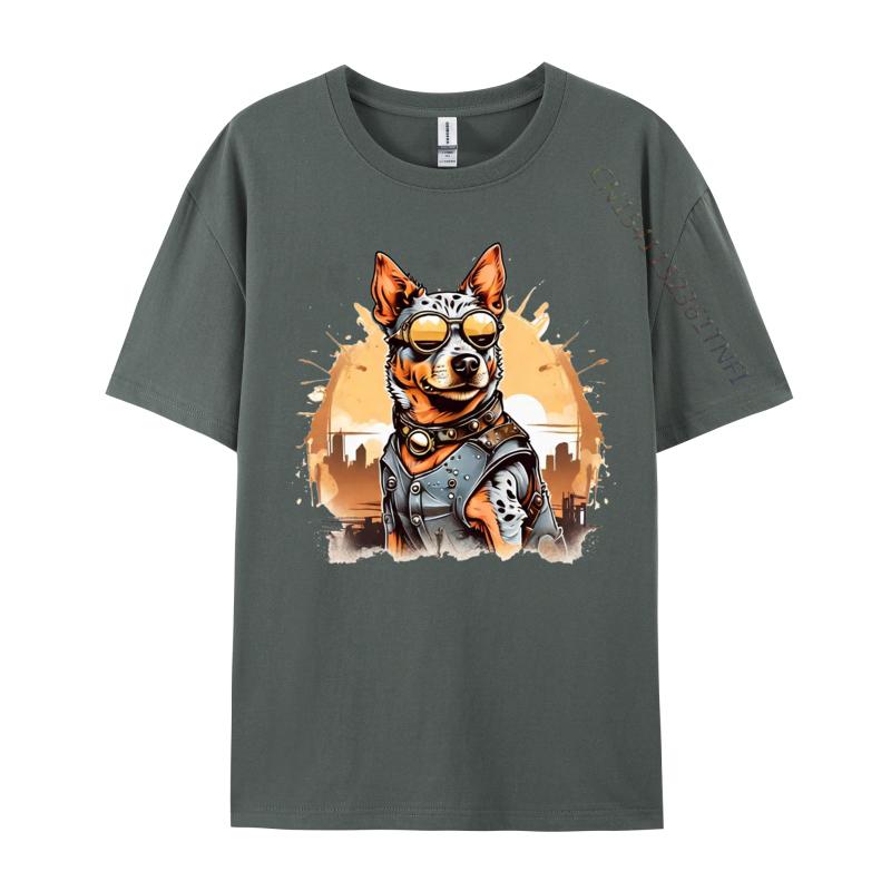 Australische Hütehunde T-Shirt für Männer Lustig Haustierliebhaber Cooles Print-T-Shirt Grafische T-Shirts Herren Baumwolle Geschenk