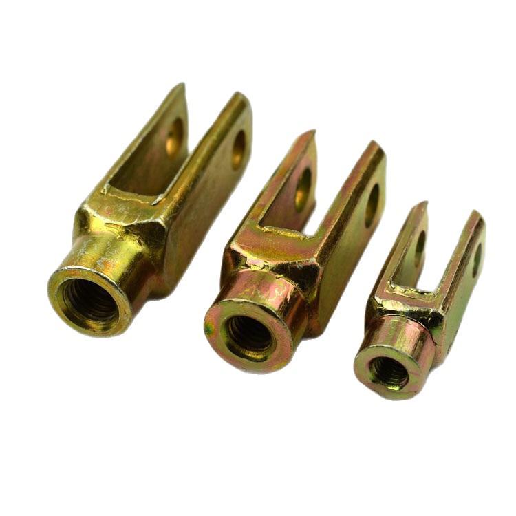 Galvanized Tractor Brake Pull Rod U-Shaped Forged Steel Fork with Forward and Reverse Thread