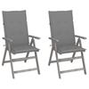 vidaXL Adjustable Garden Chairs 2 Pcs. with Cushions Solid Wood Acacia