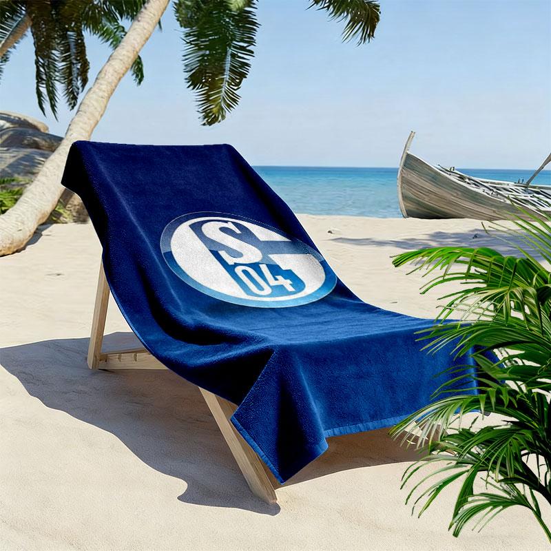Asciugamano da Spiaggia Stampato FC Schalke 04, Asciugamano Grande Morbido ad Asciugatura Rapida per Spiaggia Campeggio Nuoto