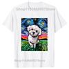 Funny Colorful Maltese Splash Art Dog T Shirts Summer Graphic Cotton Streetwear Short Sleeve Birthday Gifts T-shirt Men