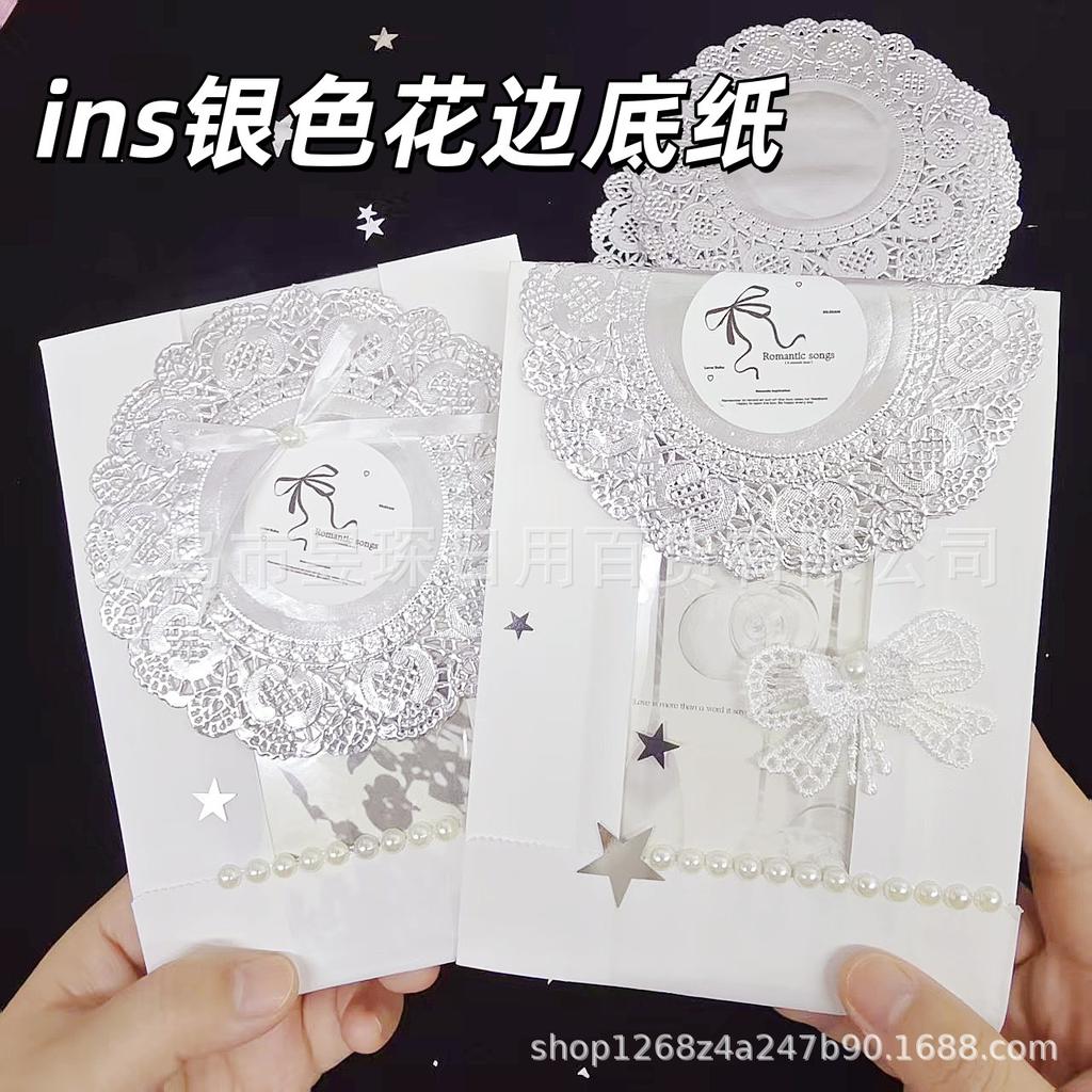 Korean-Style Silver Lace Paper Doilies for DIY Journal Decoration